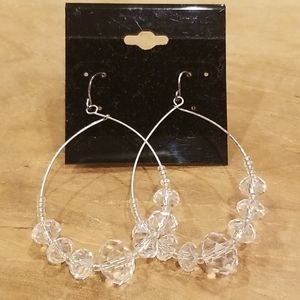 Faceted beaded hoop earrings!